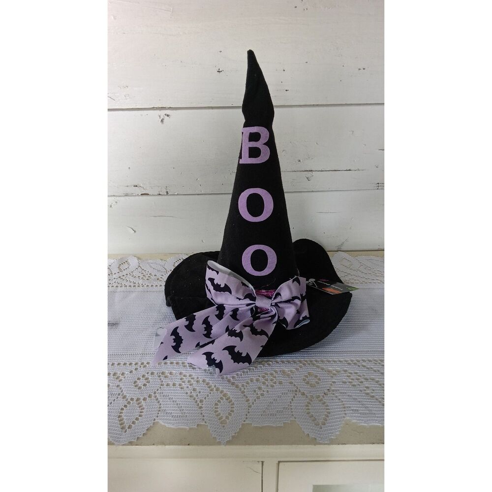 BOO Witch Hat Halloween Table Decoration 12 Inch